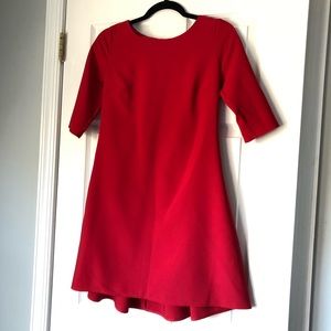Pleated Red Dress